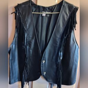 Ladies Fringe leather biker vest